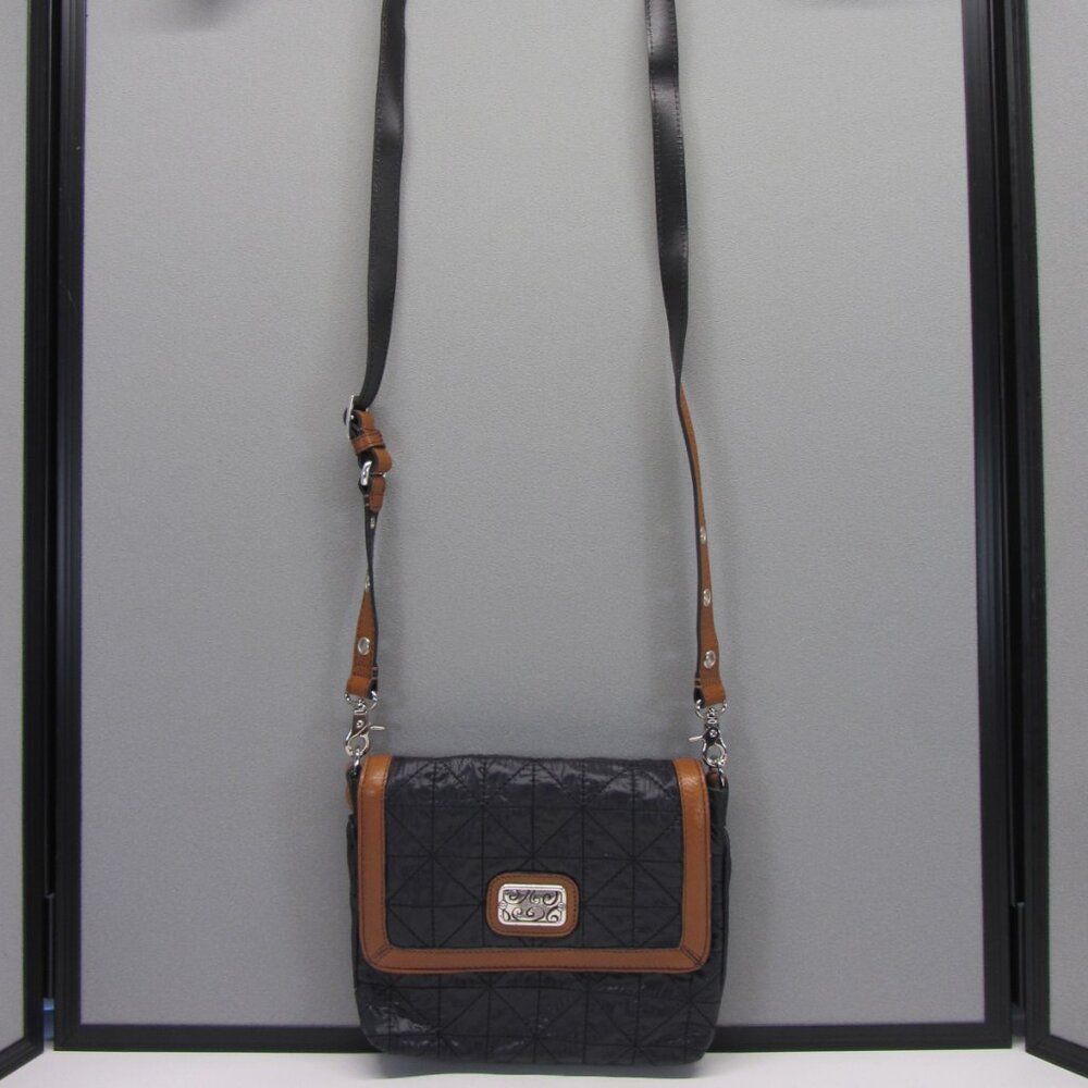 Brighton Free Fall Quilted Shoulder bag. Quilted / Stitched Microfiber & Leather